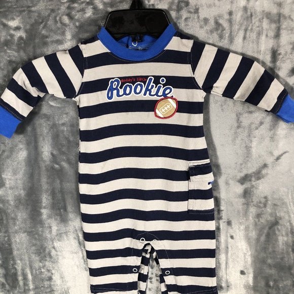 Carters Just One You Six Month Baby One Piece Daddys little Rookie Outfit - Picture 3 of 12